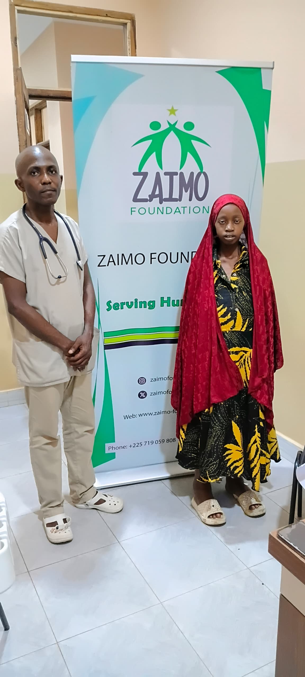 Mwanahamisi receiving medical support from Zaimo Foundation at Al Hayat Polyclinic for rheumatic heart disease